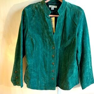 Coldwater Creek Teal Suede Leather Jacket
